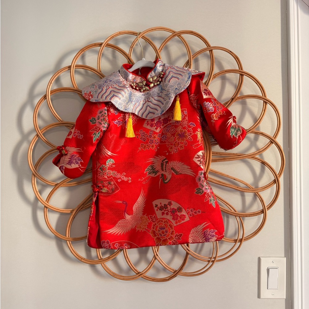 Chinese New Year: Red Embroidered Traditional Dress